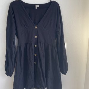 ASOS Black Mini Dress w Tortoiseshell Buttons (4)